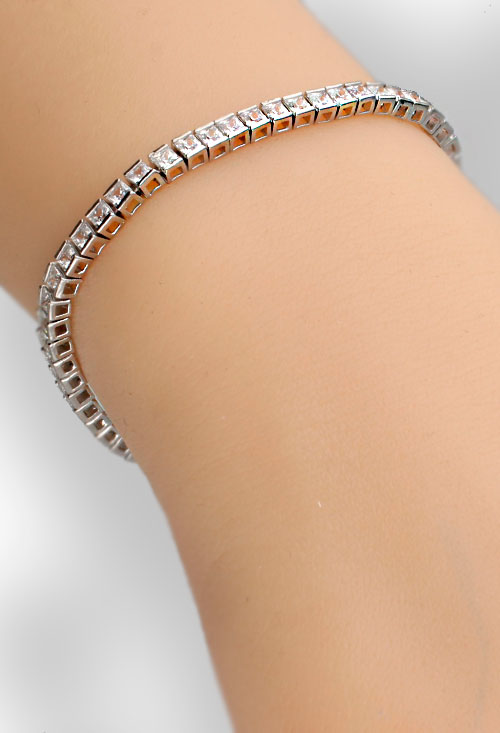 pulsera plata tipo riviere con circonitas talla carre foto para parrilla web toma modelo