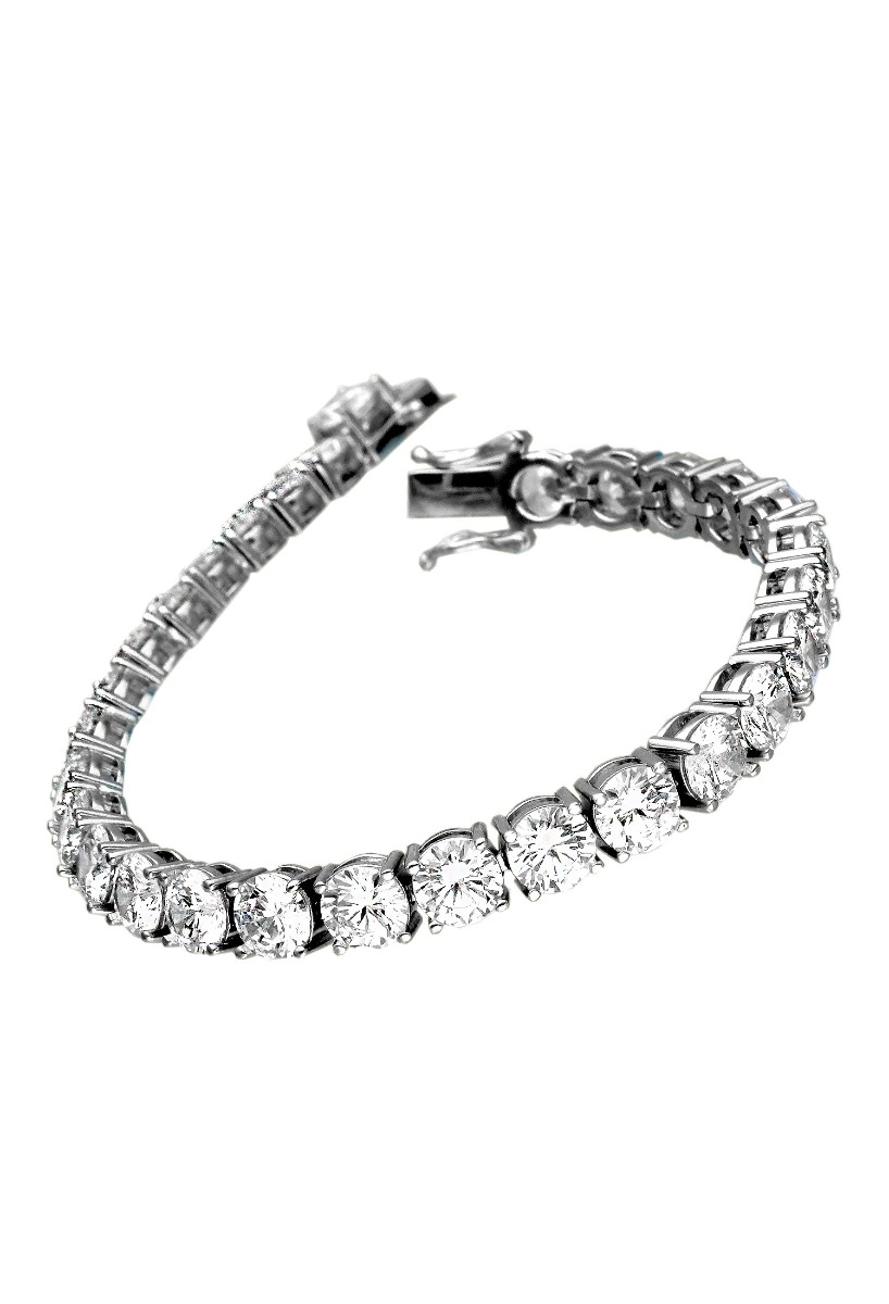 pulsera plata tipo riviere circonitas 6 mm fotografia frontal