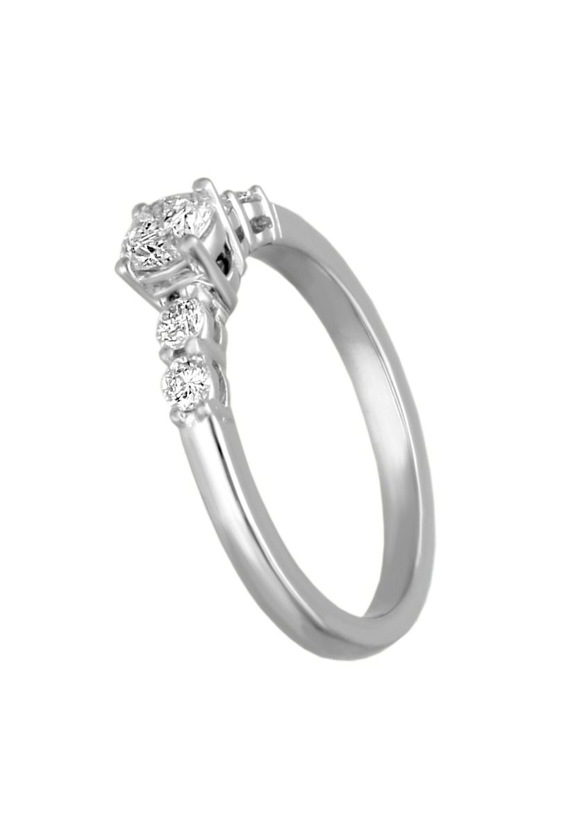 anillo compromiso oro blanco 18k y diamantes en el rubi joyeros sortija solitario hibrido fotografia de lado