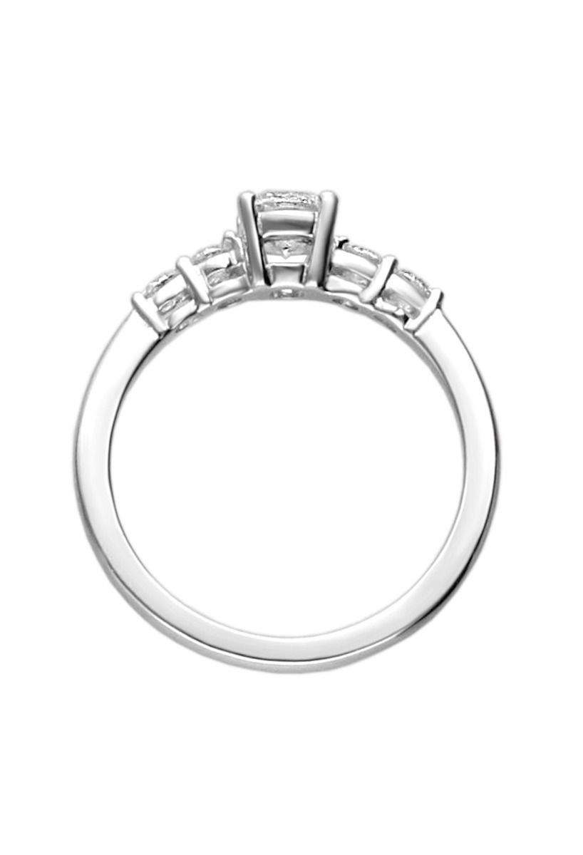 anillo compromiso oro blanco 18k y diamantes en el rubi joyeros sortija solitario hibrido fotografia desde arriba