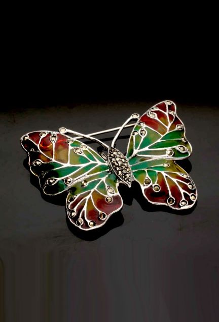 broche de solapa plata de ley mariposa el rubi joyeros fotografia principal para joyeria online el rubi joyeros toma sin recortar fondo negro