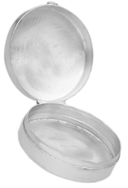 pastillero plata ley forma redonda fotografia caja abierta para web