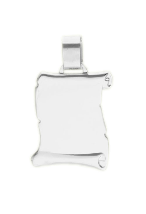 chapa de plata pergamino 22x29 mm foto frontal para poner en la web el rubi joyeros