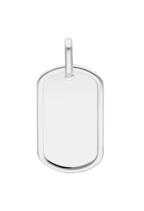 chapa de plata tipo militar 24x30 mm.fotografia frontal para web el rubi joyeros