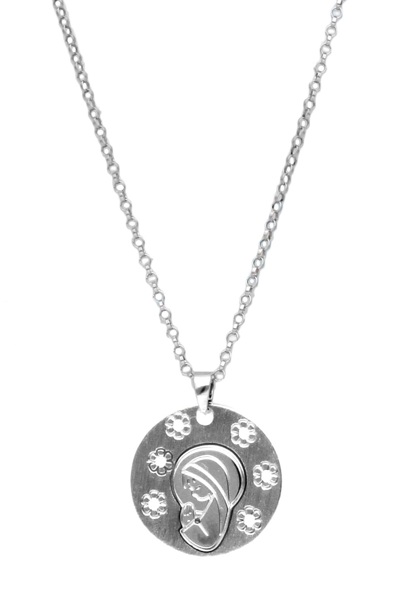 gargantilla con medalla virgen nina plata de ley fotografia toma frontal para web el rubi joyeros