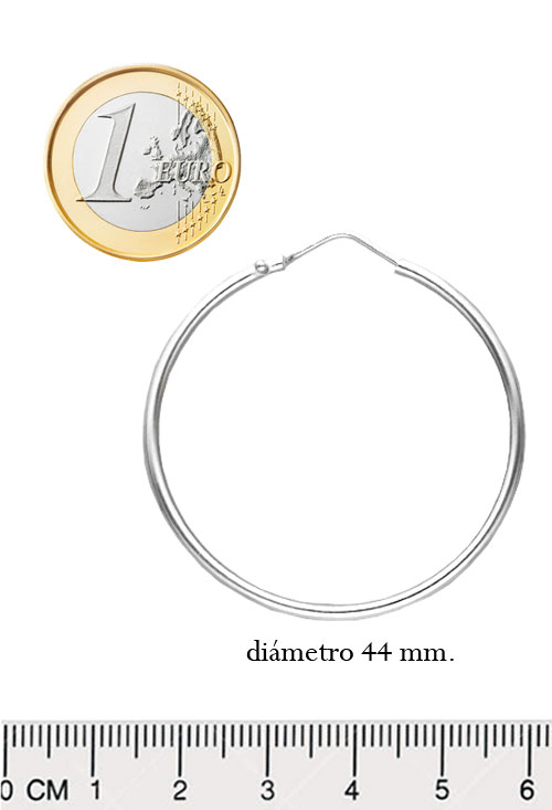 pendientes plata de ley aros de chanela redonda y 44 mm de diametro foto para parrilla web el rubi joyeros toma comparada