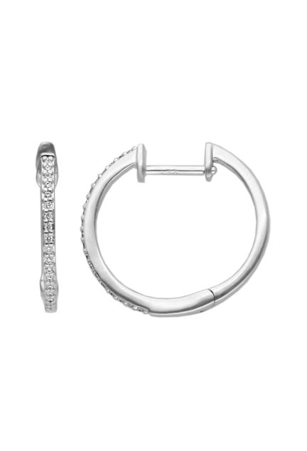 pendiente de aro oro blanco 18 kilates con diamantes vista principal para web el rubi joyeros