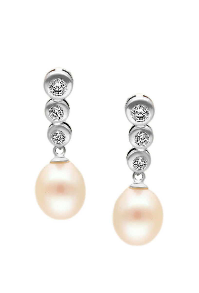 pendientes de novia oro 18k y perlas cultivadas con circonitas foto principal para web el rubi joyeros