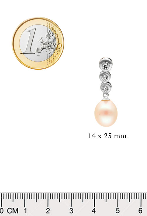 pendientes novia oro 18 kilates y perlas cultivadas fotos para la web el rubi joyeros toma tamaño comparado con un euro