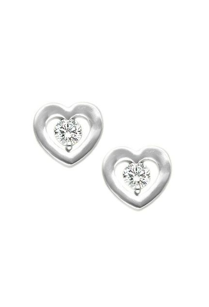 pendientes oro blanco 18 kilates con diamante precio especial para venta en joyeria el rubi foto frontal