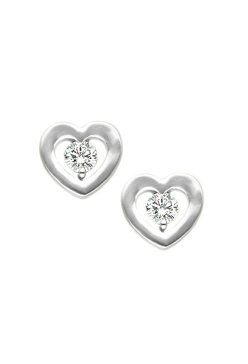 pendientes oro blanco 18 kilates con diamante precio especial para venta en joyeria el rubi foto frontal