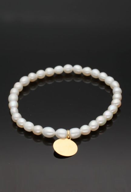 pulsera perlas cultivadas y disco oro 18k fotografia para web el rubi joyeros toma sin recortes fondo negro