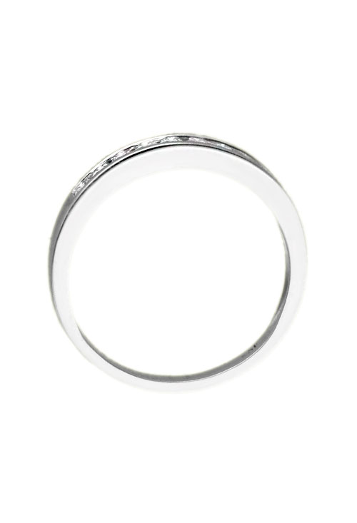 anillo compromiso oro blanco 18 kilates con 10 diamantes talla brillante modelo media alianza foto para la web de el rubi joyeros toma desde arriba