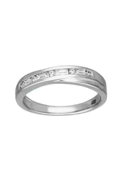 anillos de compromiso en el rubi joyeros media alianza baguettes y brillantes fotografia principal para la tienda online