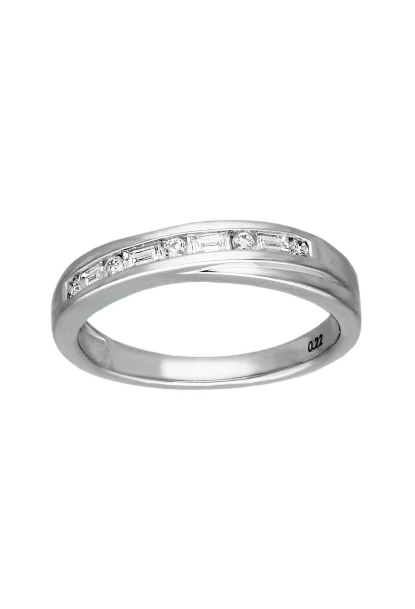 anillos de compromiso en el rubi joyeros media alianza baguettes y brillantes fotografia principal para la tienda online