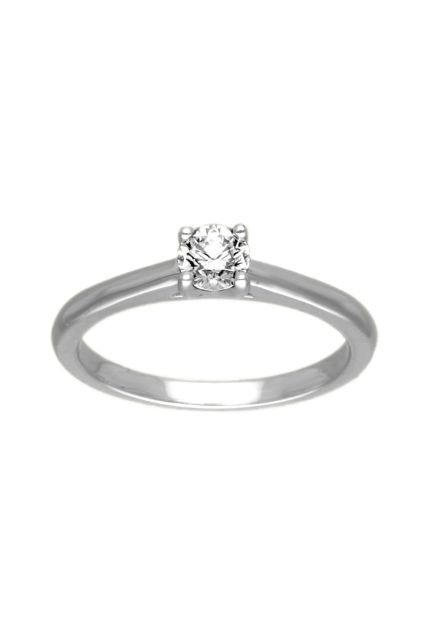 anillo compromiso oro blanco 18 kilates con diamante de 0,40 quilates en garra de cuatro patas foto para la joyeria online el rubi joyeros toma principal