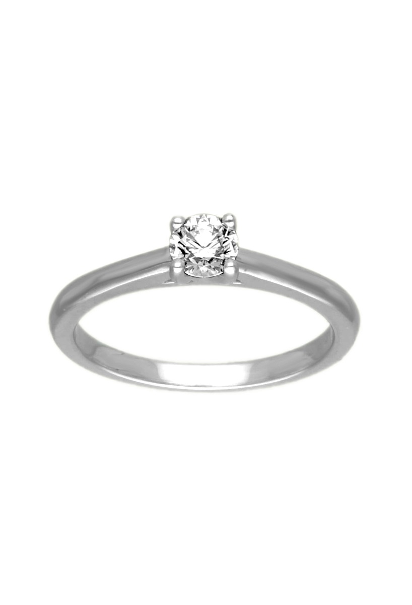 anillo compromiso oro blanco 18 kilates con diamante de 0,40 quilates en garra de cuatro patas foto para la joyeria online el rubi joyeros toma principal