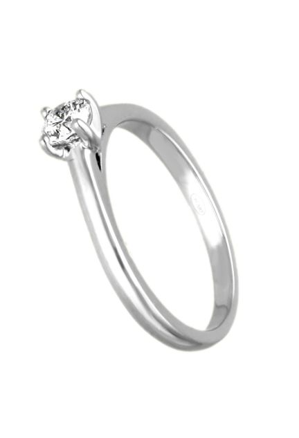anillo compromiso oro blanco 18 kilates con diamante de 0,40 quilates en garra de cuatro patas foto para la joyeria online el rubi joyeros toma lateral