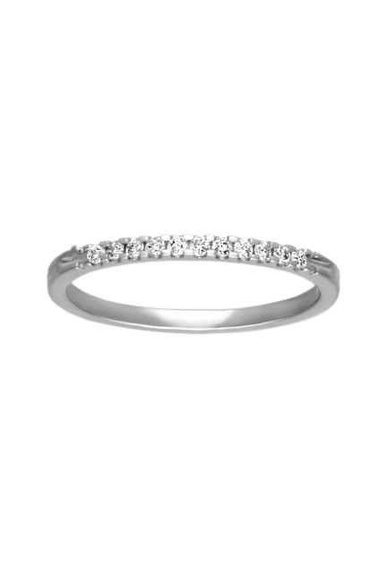 anillo compromiso oro blanco 18 kilates media alianza 12 diamantes talla brillante fotografia frontal para web el rubi joyeros