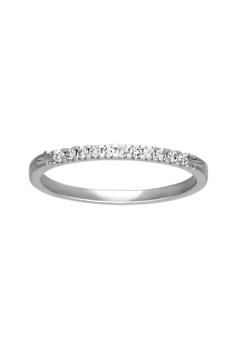 anillo compromiso oro blanco 18 kilates media alianza 12 diamantes talla brillante fotografia frontal para web el rubi joyeros