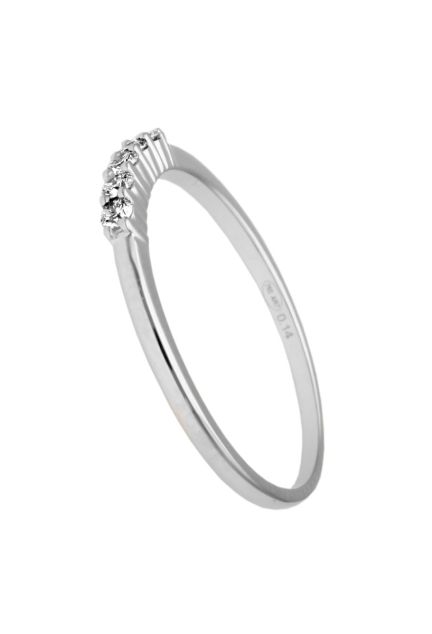 anillo compromiso media alianza oro blanco 18k y diamantes modelo cintillo foto lateral para la joyeria online el rubi joyeros