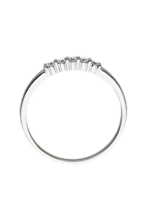 anillo compromiso media alianza oro blanco 18k y diamantes modelo cintillo foto cenital para la joyeria online el rubi joyeros