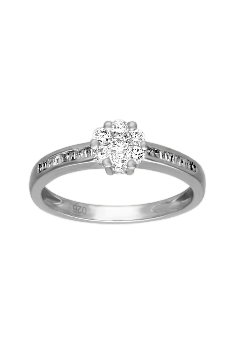 anillo compromiso oro blanco modelo roseta de diamantes fotografia principal para pagina web el rubi joyeros