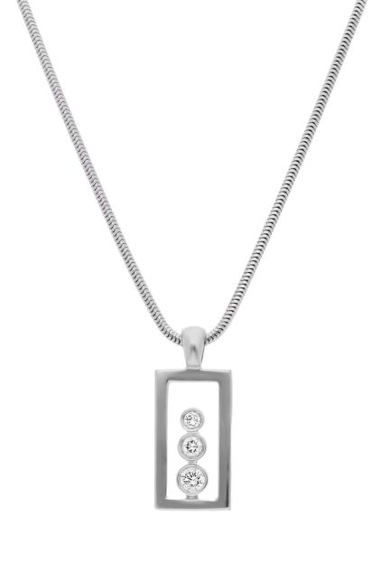 Gargantilla oro blanco 18 kilates con 3 diamantes disminucion motivo rectangular fotografia para parrilla web toma frontal