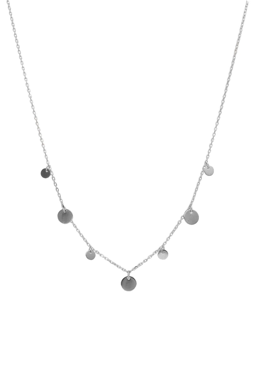 gargantilla de plata motivo siete discos redondos de 4 y 6 mm fotografia frontal para parrilla web