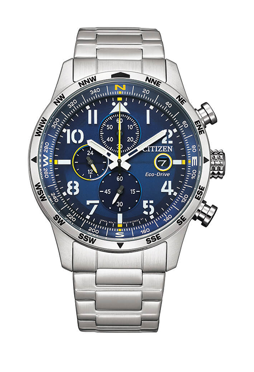 Reloj cronógrafo Citizen Eco-Drive con caja y correa en acero CA0790-83L