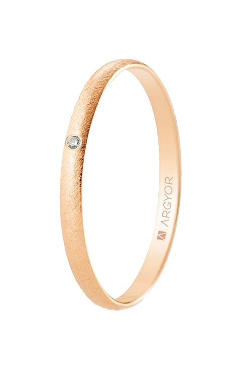 Alianza boda oro rosa 18K con diamantes de 2.0 mm, Argyor R20RH1D