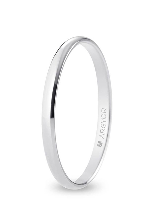 Alianza de boda clásica de oro blanco B20RP00