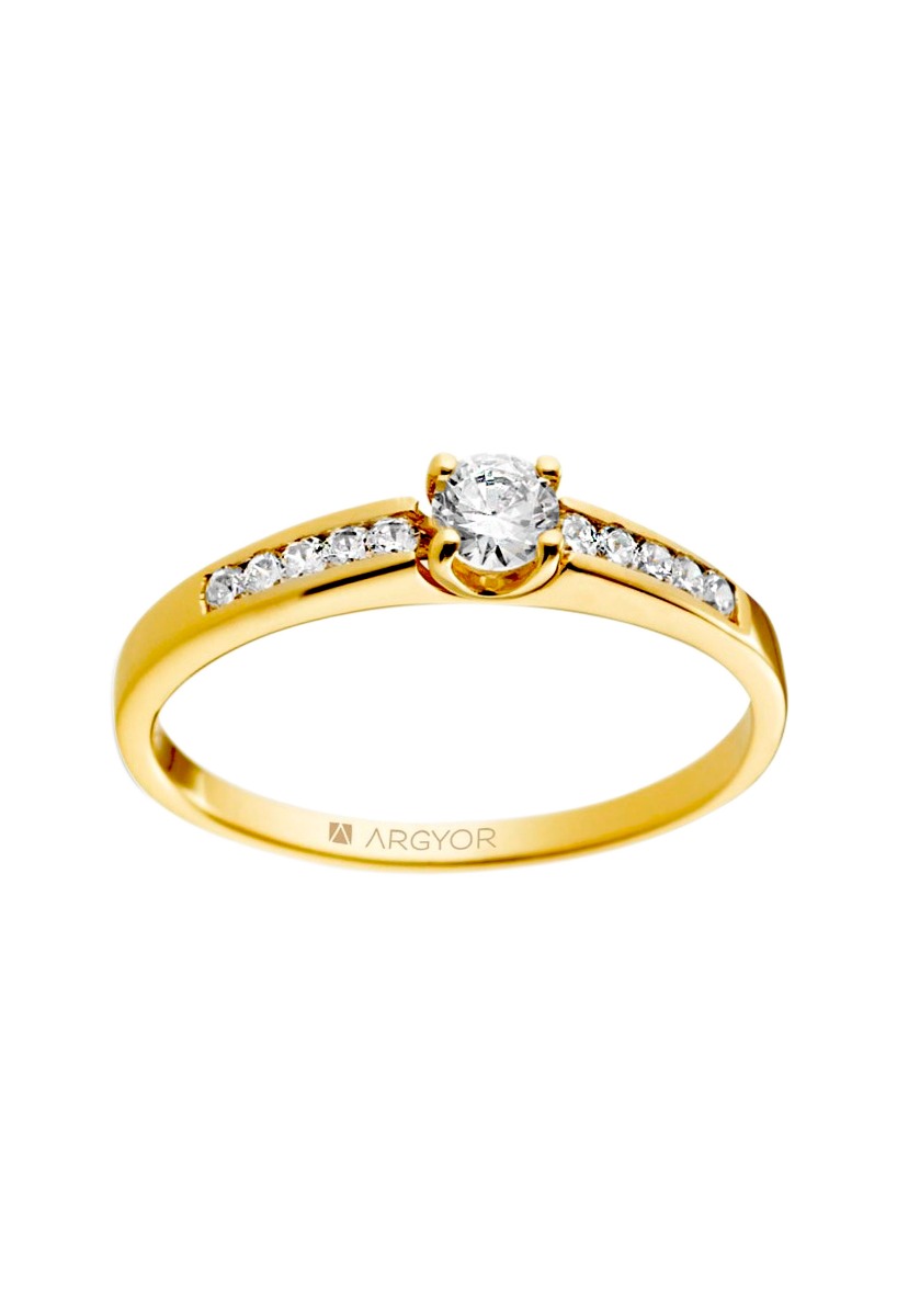 Anillo compromiso oro amarillo 18k y brillantes 045_74A0102