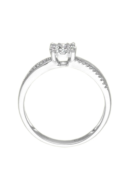 anillo compromiso sortija oro blanco 18 kilates con diamantes orla en brazo doble foto para web el rubi joyeros toma cenital