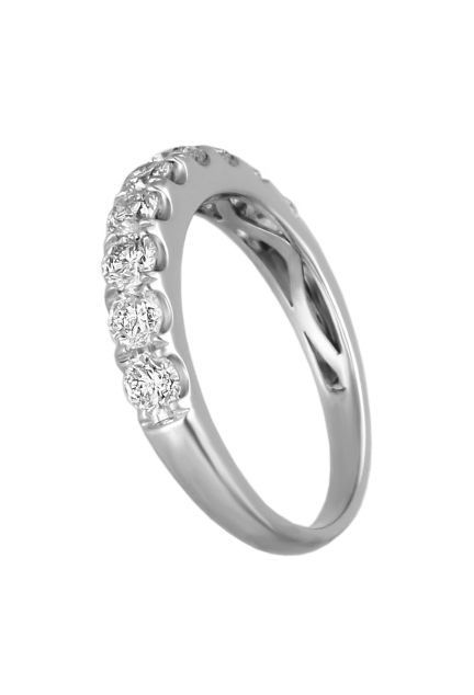 anillo compromiso oro blanco 18 kilates con 9 diamantes talla brillante que pesan 1,08 quilates fotografia para mostrar en la web de el rubi joyeros toma lateral