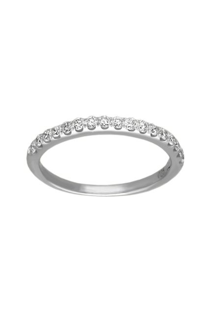 anillo compromiso oro blanco y diamantes media alianza foto frontal para poner en joyeria online el rubi joyeros