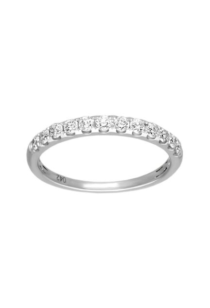 anillo de compromiso oro blanco 18 kilates con 12 diamantes talla brillante fotografia frontal para web el rubi joyeros