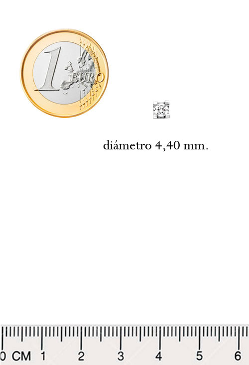 pendientes de oro blanco 18 kilates con diamantes engastados en garra de cuatro patas foto medida comparada para joyeria online el rubi joyeros