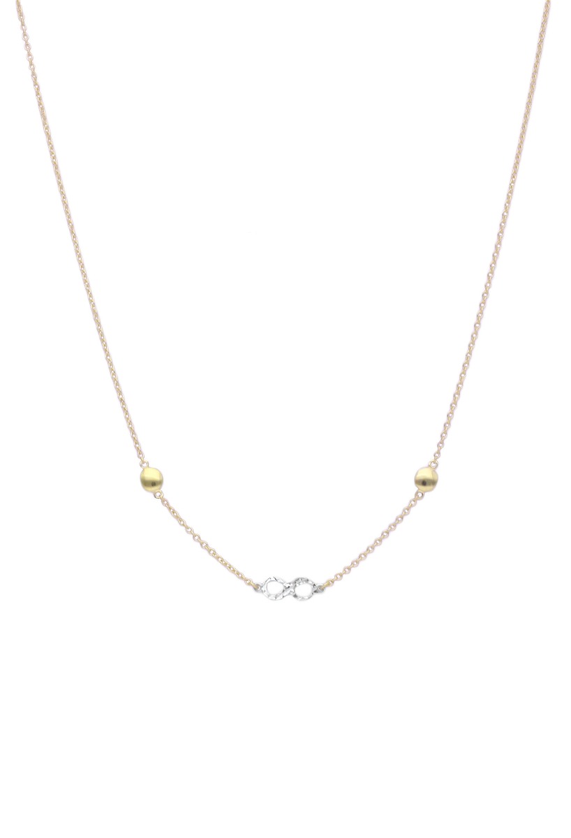 gargantilla de oro 18 kilates con motivo de amor infinito fotografia frontal para exposicion en web el rubi joyeros