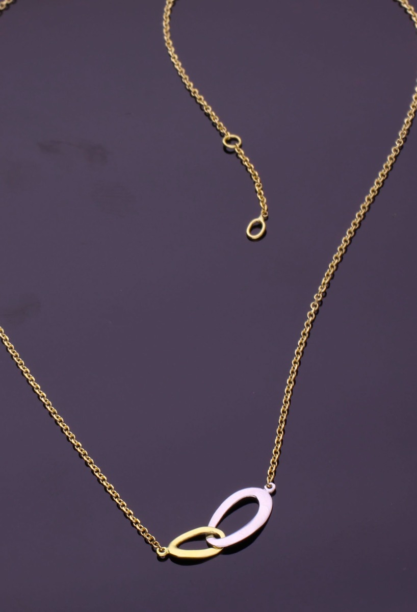 gargantilla oro bicolor 18 kilates cadena de oro amarillo y motivo asas bicolor fotografia para web el rubi joyeros toma sin retoques