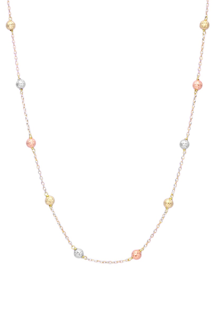 gargantilla bolas oro tricolor rosa blanco y amarillo fotografia principal para web el rubi joyeros