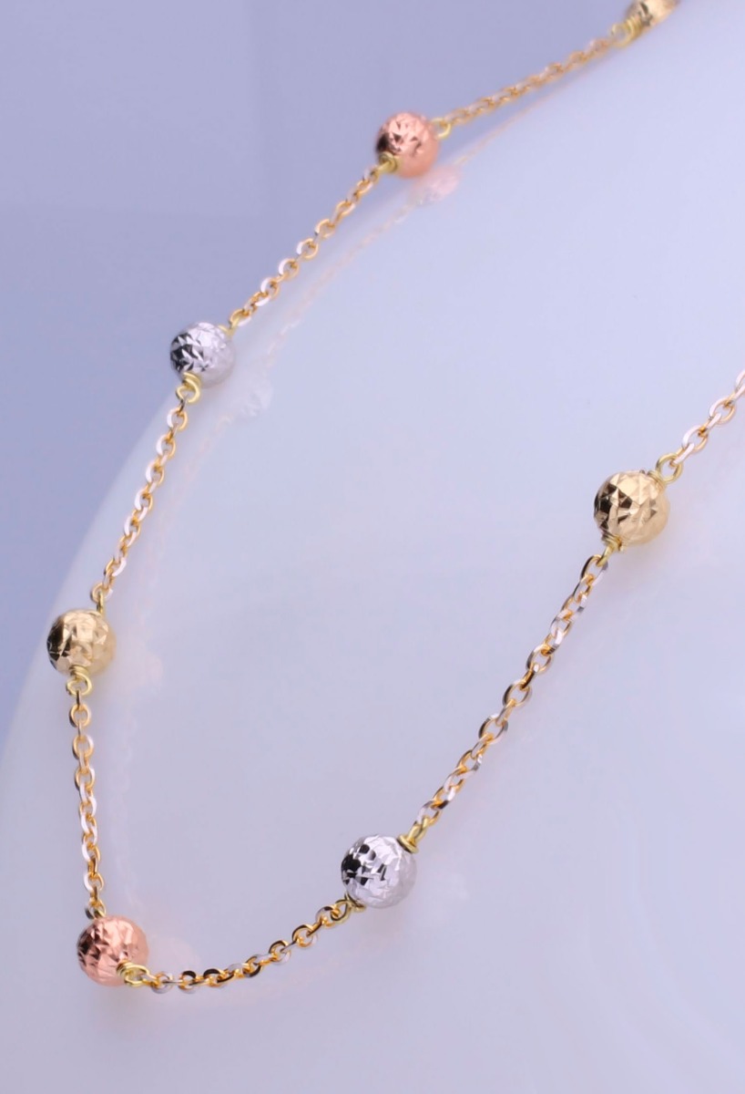 gargantilla bolas oro tricolor rosa blanco y amarillo fotografia lupa para web el rubi joyeros