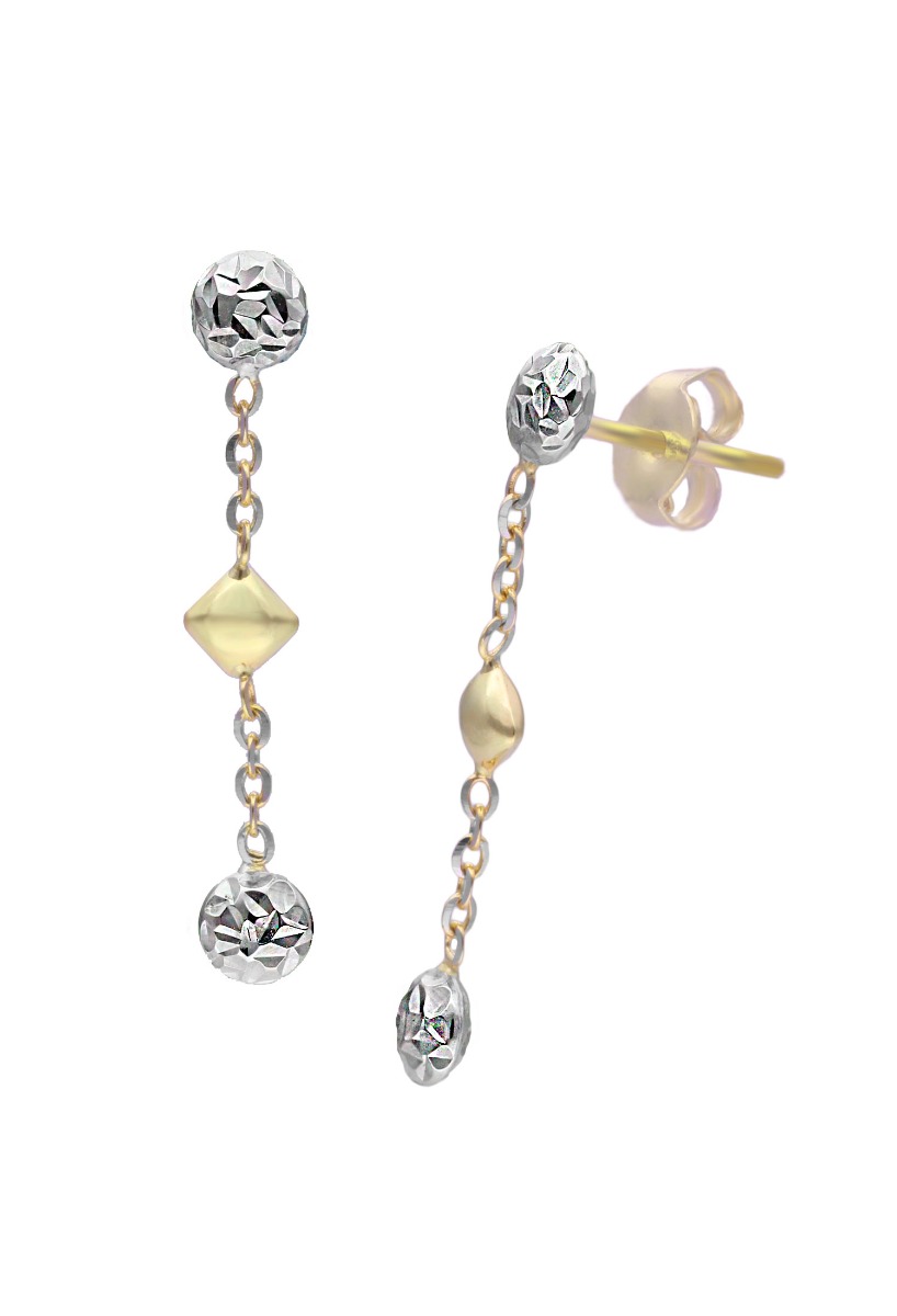 pendientes largos oro 18 ktes fotografia lateral para web el rubi joyeros