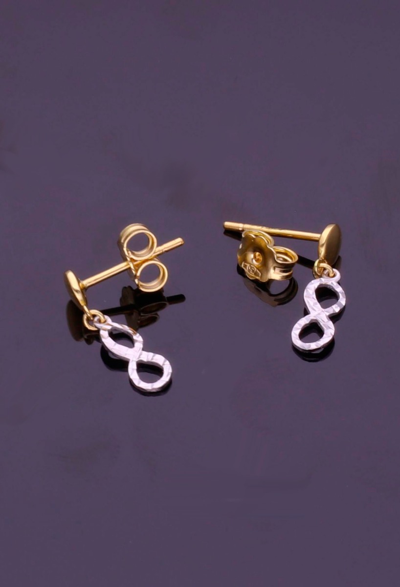 pendientes largos oro blanco y amarillo simbolo amor infinito fotografia sin retoques fondo negro para web el rubi joyeros