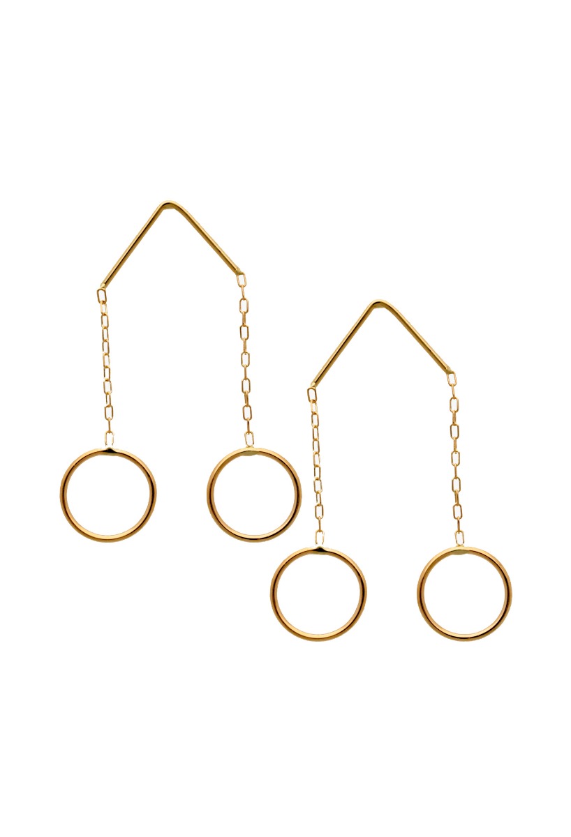 pendientes largos oro amarillo 18 kilates modelo aros foto frontal para parrilla web el rubi joyeros