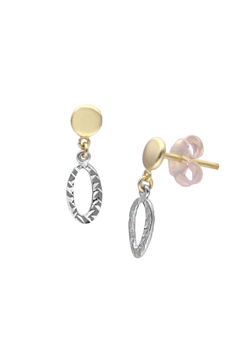 pendientes de colgar oro blanco y amarillo motivo ojival lapidado fotografia detalle cierre para web el rubi joyeros