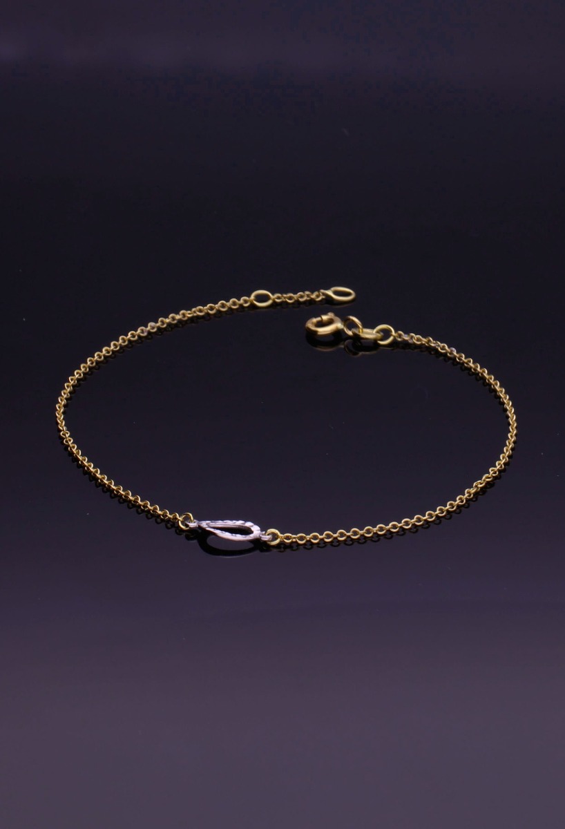 pulsera oro bicolor 18 kilates eslabones rolo con motivo central forma ojival foto sin recortar para web el rubi joyeros