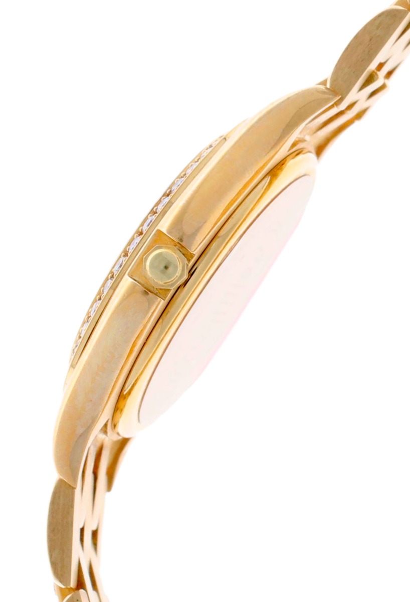 reloj para mujer oro 18 kilates y diamantes talla brillante marca Cyma fotografia detalle lateral caja y corona para exponer en la web el rubi joyeros