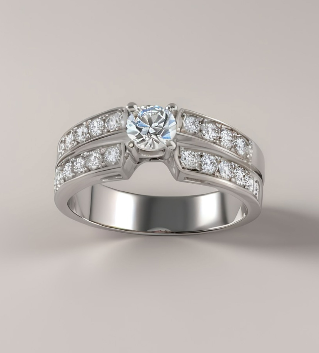 anillo compromiso oro blanco 18 kilates con brillantes fotos par la web de el rubi joyeros instantanea modelo renderizado