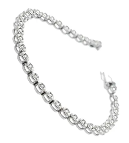 pulsera de oro blanco 18k con brillantes en chatones 231_W794B